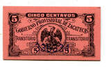 Mexiko, 5 Centavos (o. J.), Regionalausgabe Zacatecas, Geldschein, UNC