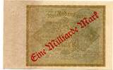 Weimarer Republik, 1 Mia. Mark als Überdruck auf 1 Tsd. Mark 15.12.1922, UNC