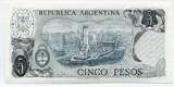 Argentinien, 5 Pesos (1974-76) Geldschein, Banknote, UNC