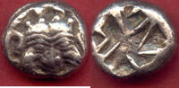 Drachme ca.  500-480 v., Parion (Mysien), Gorgoneion mit großem Mund u.  ... 200,00 EUR + 10,00 EUR nakliye
