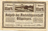 Württemberg, 2 Mio. Mark Göppingen - Amtskörperschaft, -