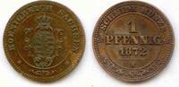 Sachsen, 1 Pfennig Johann, 1854-1873, -