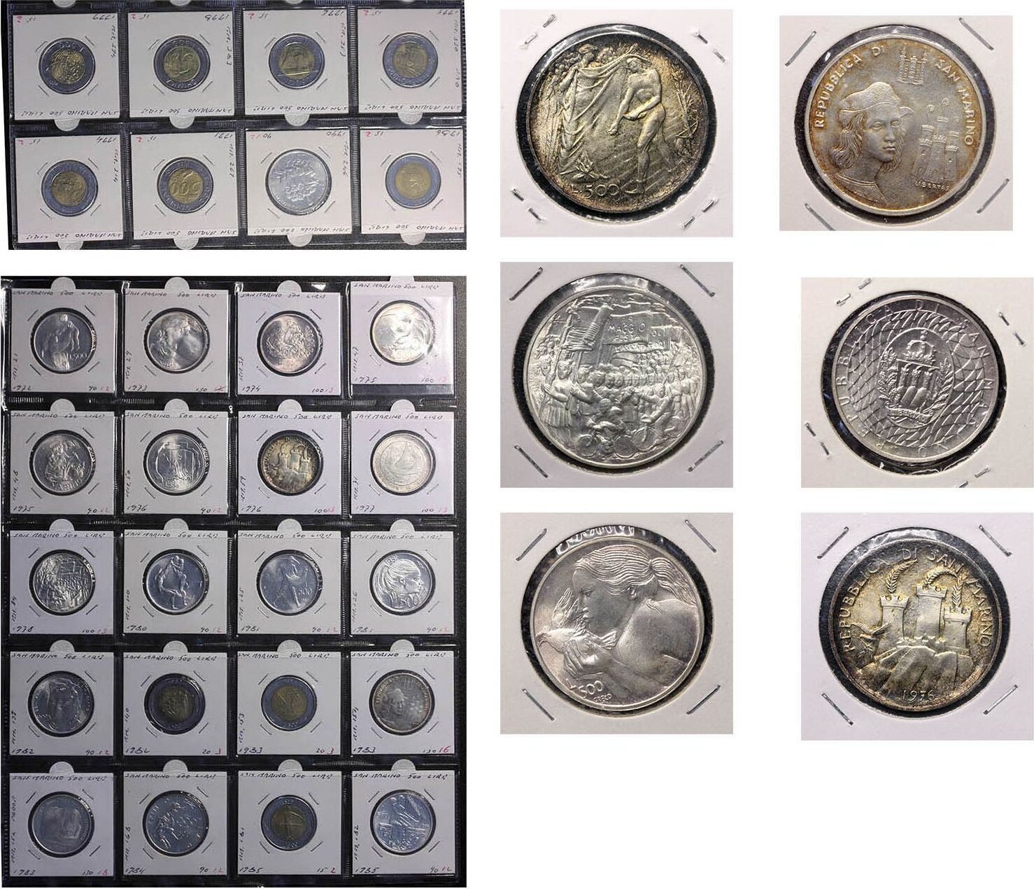 Modern coins Italy / San Marino: Collection of 28 large silver and ...