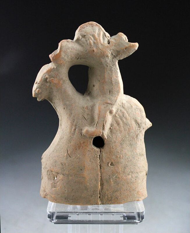 Terracotta figurine, Antique Souvenir, 1st century offers BC, Eros riding a bull