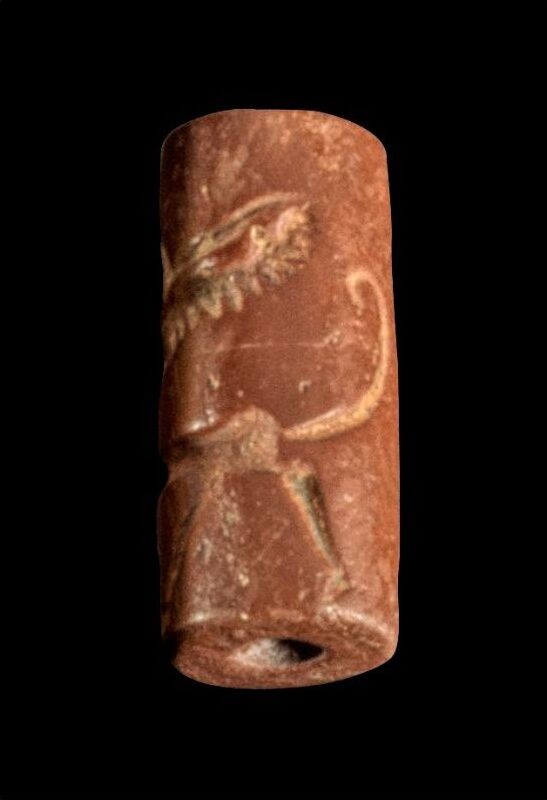 Ancient art Exceptional red jasper cylinder seal, Achaemenid 7th.-4th ...