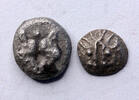 Ancient coins Archaic Greece: Asia minor, set of Mysia Lesbos Silver tenth and 12th staters, 5th. Century and rare! -