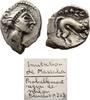 Ancient coins Celtic, region of Milan, rare toned EF silver drachm Imitation of Massalia, Marseille! -