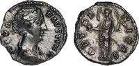 Ancient coins Roman Imperial silver denarius of DIVA Faustina - EF, attractive -