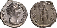 Ancient coins Roman Imperial silver denarius of Diva Faustina I, AVGUSTA -