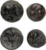 Ancient coins Creek Coins: Pair of superb Cypriot, Cyprus AE bronze coins w rosebuds! -