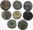 Ancient coins Roman Imperial bronze coins: Nice lot of 8 Late Roman AE bronzes, inc. Theodosius -