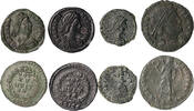 Ancient coins Roman Imperial lot of 4 choice and scarce Late Roman bronze follis -