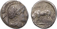 Ancient coins Greek coins: LUCANIA, Thourioi. Circa 443-400 BC. AR silver Triobol -
