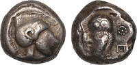 Ancient coins Greek coins: Rare early Attica Athens silver AR tetradrachm, Good VF! -
