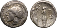 Ancient coins Greek coins: Very rare and attractive Sicily Himera AR Litra with archaic warriors head, 479-409 BC -