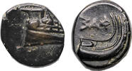 Ancient coins Greek coins: Scarce Lydia Phaselis ? Chalkous bronze with galley - EF! -