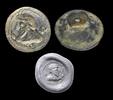 Ancient art Fine Parthian bronze seal, w Royal portrait, c. 2nd.-1st. cent. BC -
