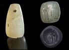 Ancient art Fine tall Neo-Babylonian agate stamp seal, 7th.-6th. cent. BC -