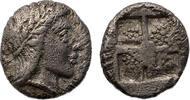 Ancient coins Greek Coins: Rare hemiobol from Kolophon Ionia, 450-410 BC -