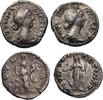 Ancient coins Roman Imperial: Pair of Faustine II, Minor AR silver denarii, nice VF! -