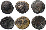 Ancient coins Greek coins: Lot of scarce ATTICA, Athens. Circa 100-90 BC. Ã Chalkous coins (3) -