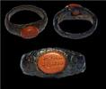 Ancient art Lovely intact Roman citizen Iron ring w inscribed Carnelian intaglio -