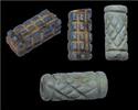 Ancient art Lot of large Egyptian Faience bead and a cylinder seal, 2nd. mill. BC -