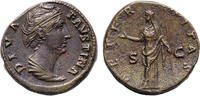 Ancient coins Roman Imperial: Attractive Diva Faustina I, bronze sestertius (d. 141 AD) -