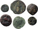 Ancient coins Greek coins: Lot of 6 Ã greek bronze coins, incl. rarities! -