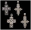 Medieval & later artifacts Pair of attractive silver cross pendants, Catholic and Coptic 19th. c. -