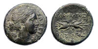 Ancient coins Greek coins: Sicily Syracuse AE 24 Agathokles, 317-289 B.C. Good VF -