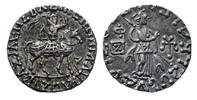 Ancient coins INDO-SCYTHIAN KINGS. Azes I. Circa 58-19 BC. AR silver Tetradrachm - Gem EF! -