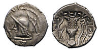 Ancient coins ARABIA FELIX, Himyarites & Sabaeans. Saba'. 1st century AD. AR Unit helmeted head -