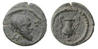 Ancient coins Greek coins: Asia Minor. Possibly Teos of Ionia circa 300-100 BC. Bronze w Silenos - RR! -
