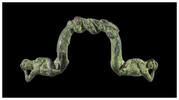 Ancient art Large Roman bronze handle of Mermaids w intertwined tails! -