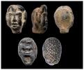 Ancient art Fine Female bronze bust and a theatre mask, Roman 1st.-3rd. cent. AD -