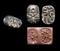 Ancient art Large Bifacial Blackstone seal, Mesopotamian, c. 3rd. mill. BC -