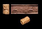 Ancient art Nice Neo-Assyrian stone cylinder seal, Mesopotamia, 900-700 BC -