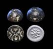 Ancient art Fine quality round Uruk period stamp seal, 3rd. mill. BC -