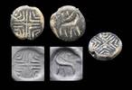 Ancient art Large early Bifacial stone stamp seal, Mesopotamian, 4th. mill. BC -