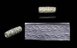 Ancient art Choice Western Mesopotamian cylinder green stone seal -