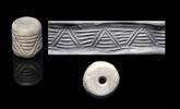 Ancient art Thick marple cylinder seal, Mesopotamian, Jemdet Nasr, 3200-2900 BC -