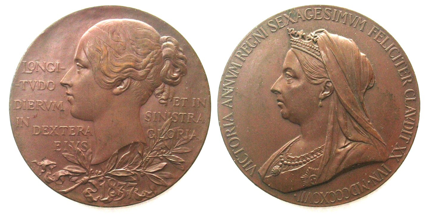 British Medals GREAT BRITAIN 1897 VICTORIA DIAMOND JUBILEE BRONZE MEDAL ...