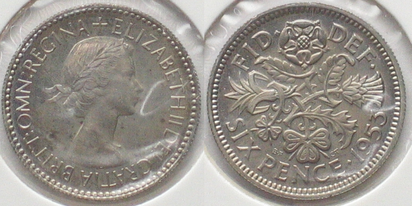 England GREAT BRITAIN Sixpence 1953 ELIZABETH II Proof From Coronation ...