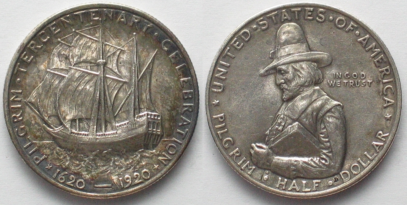 Vereinigte Staaten Von Amerika US 1920 PILGRIM TERCENTENARY SILVER HALF