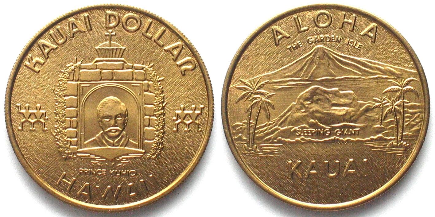 HAWAII Kauai Dollar ND (1976) PRINCE KUHIO brass UNC