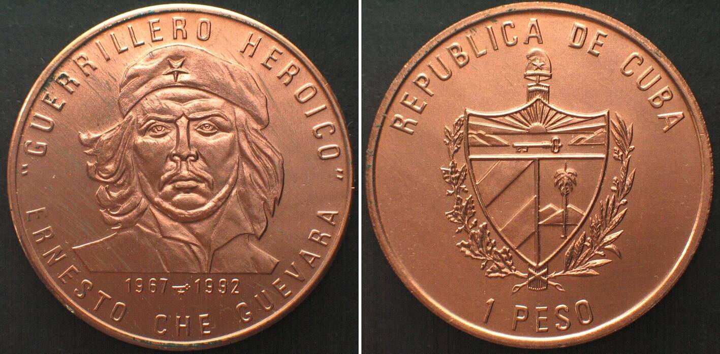 Kuba CUBA 1 Peso 1992 CHE GUEVARA copper SCARCE! UNC | MA-Shops