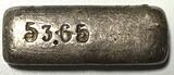 BURMA. Silver Ingot 53.65g, about 1900, VERY RARE!!! EF
