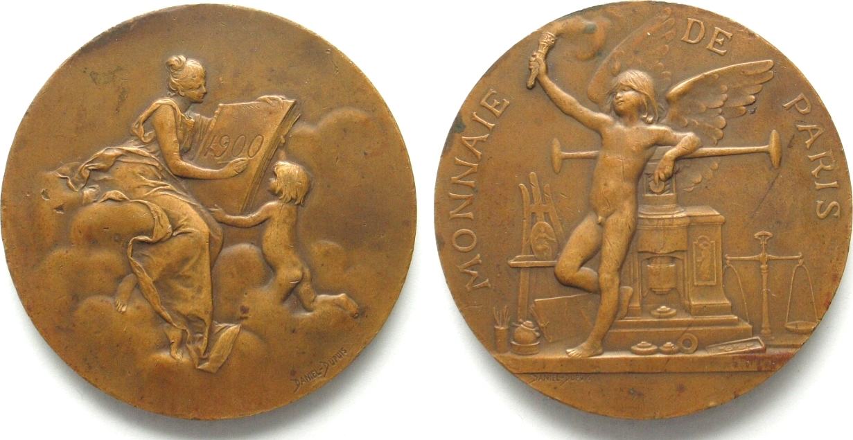 Frankreich - Medaillen PARIS MINT New Year Medal 1900 by Daniel Dupuis ...