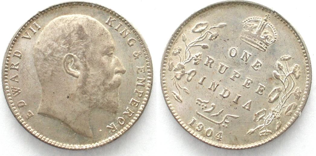 1904 Inn Britisch British India Ru Edward Vii 1904 Inn Britisch British India Ru Edward Vii Rotation Silver Unc 29581 Ma S